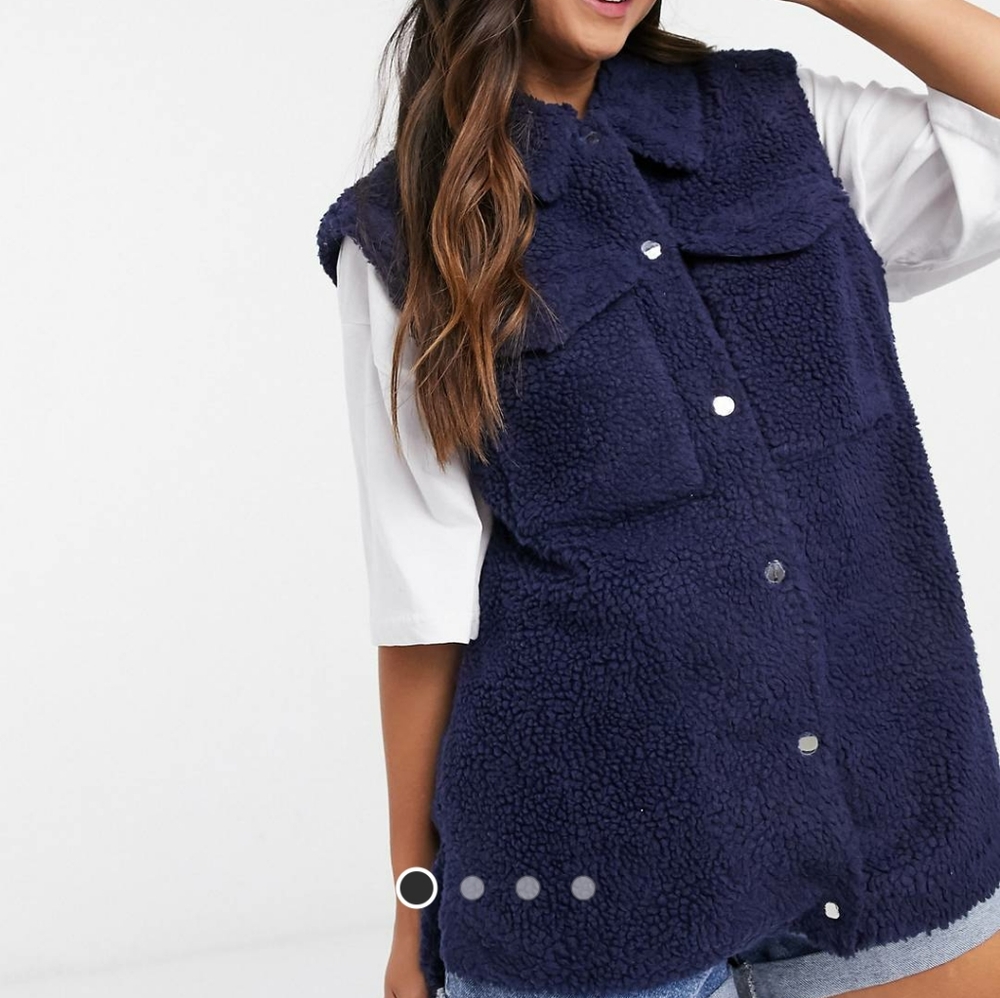 Pieces button up sherpa vest